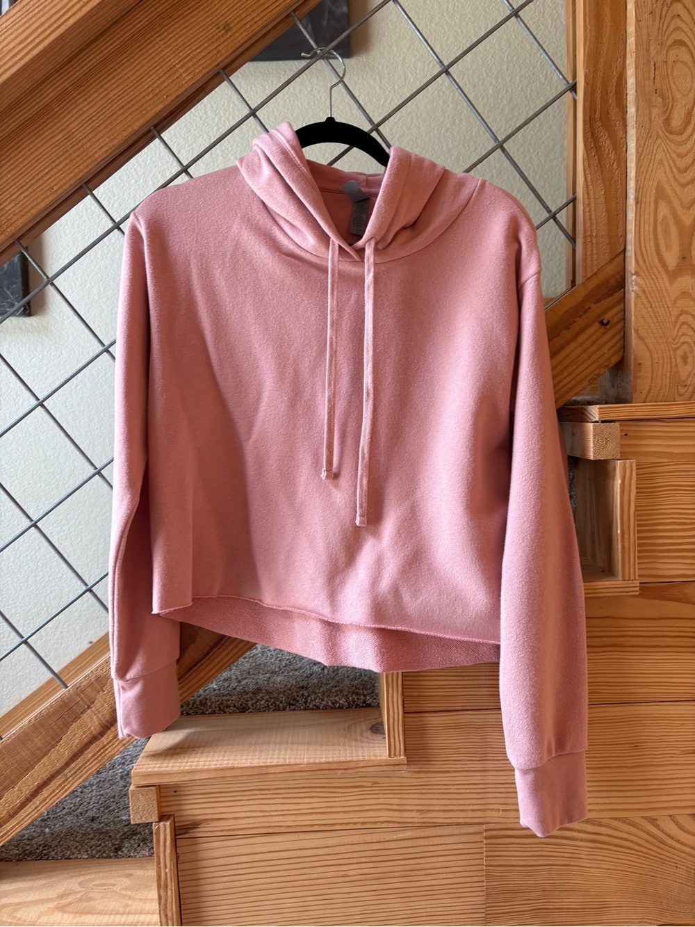 Next Level Apparel Dusty Pink Cropped Hoodie Sweatshirt